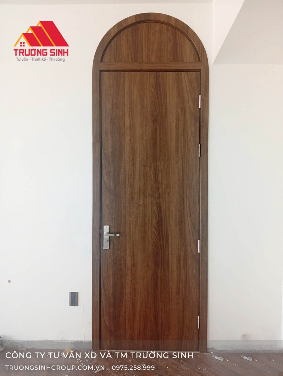 Cửa Composite vòm màu vân gỗ 